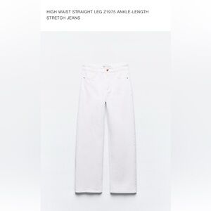 ZARA HIGH WAIST STRAIGHT LEG Z1975 ANKLE-LENGTH STRETCH JEANS